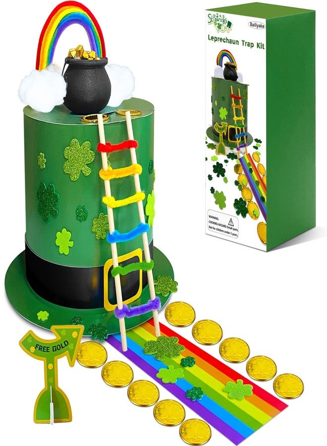 Bailiyake St. Patrick's Day DIY Leprechaun Trap Kit St Patricks Day Party Decorations DIY to Catch a Leprechaun Trap Craft Set for Classroom Home Rainbow Irish Shamrock Party Supplies - Image 1